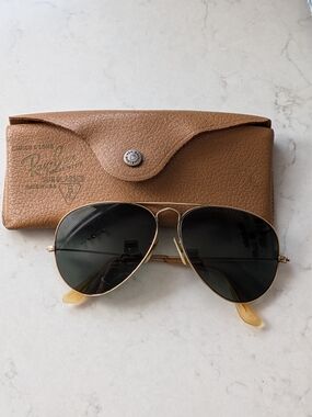 VNTG 1950s Ray-Ban B&L 1/10 12K GF Aviators—RCAF Jet Pilot Owned